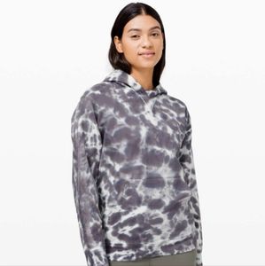 Lululemon All Yours Hoodie Tie-Dye Fleece marmaladeo graphite grey sz 2 NWOTs!
